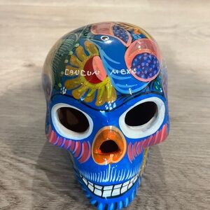 Colorful Ceramic Skull Art Decor